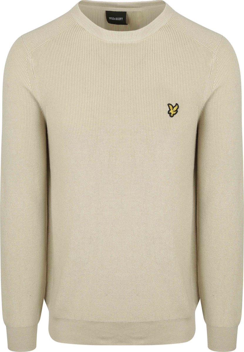Lyle & Scott Rib Pullover Greige - Maat L - Heren - Pullovers