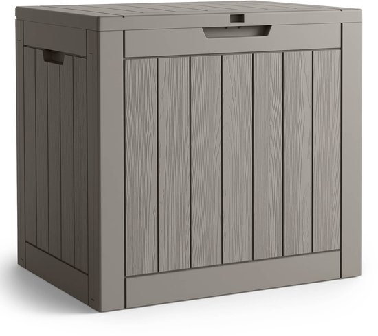 Tuinkist / Afsluitbaar Tuinbox / Balkonbox / Opbergbox Buiten / Tuinkussenbox / Opbergkist Tuin / Opbergbox met Deksel / 117 l / Grijs / 56 x 53,2 x 43,1 cm