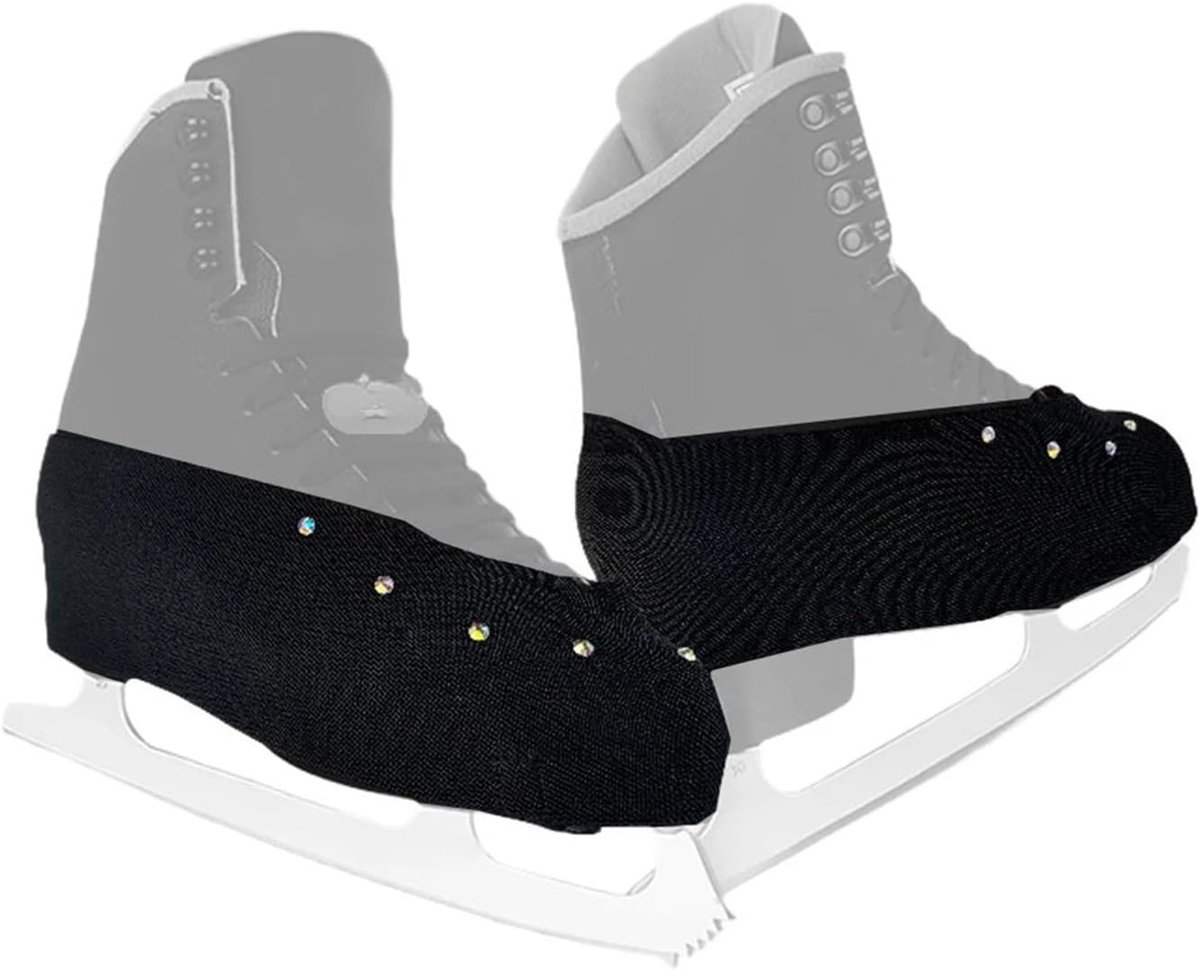 Schaats Schoenoverschoenen - Beschermende Overschoenen - Kunstschaatsen Beschermen - Hoogelastisch Nylon Spandex - Hoogte 15-25cm Omtrek 18-35cm - Zwart M