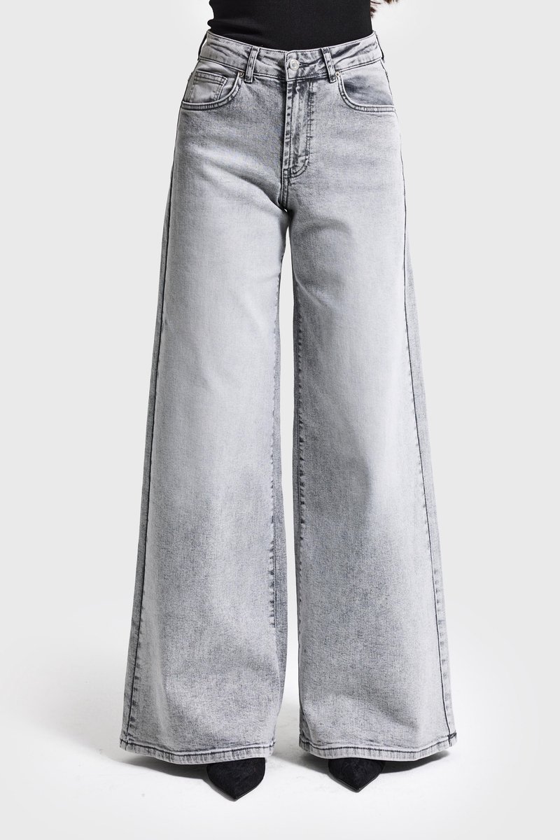 It's Basic - Palazzo High Rise Jeans - Ash
