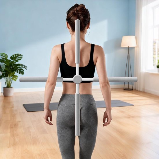 Yoga Stok - Houding Corrector - Rug Training - Verstelbare Lengte - 59cm Pakket - Wit — afbeelding 5