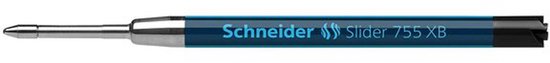 Donkerblauwe Schneider Slider 755 XB navulling met zilveren punt.