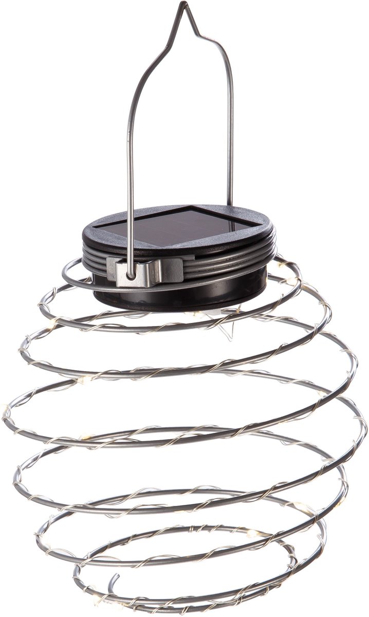 Set van 2 spiraalvormige hanglampen op zonne-energie - GALIX - G2619 - Hoogte 18,2 cm - Diameter 12 cm - 16 micro-LED's - Meerkleurig - 3 lumen