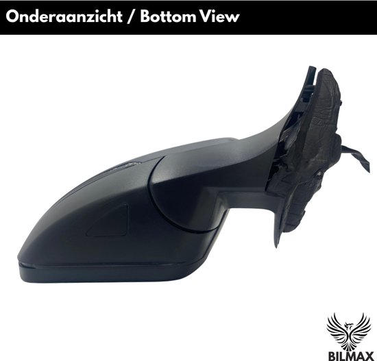 Rétroviseur extérieur droit BILMAX pour Škoda Superb III (2016-2023), réglable électriquement, rabattable manuellement, avec clignotants, chauffant, apprêté, 6 Câbles