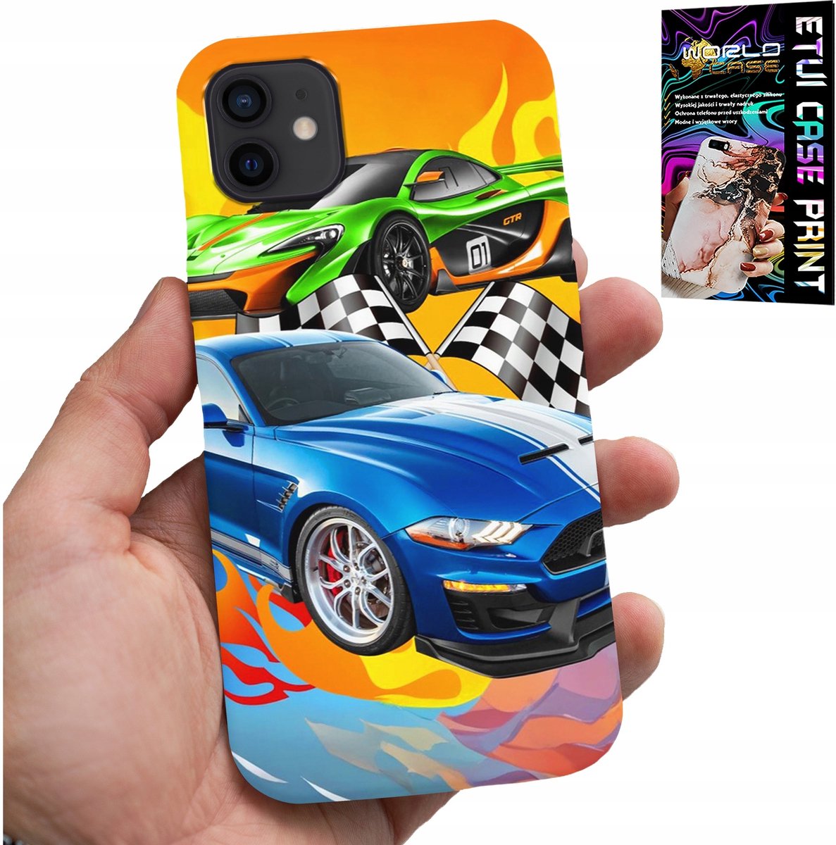 iPhone 12 Mini hoesje - voor kinderen, raceauto's