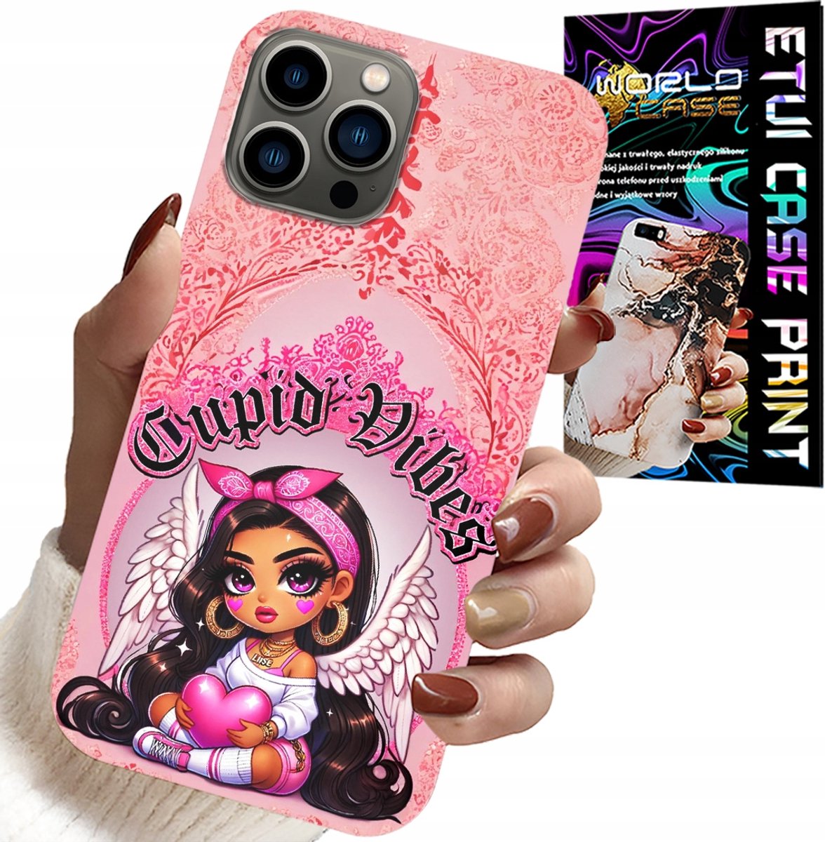 iPhone 13 Pro Max hoesje - Cupido-vibes met een schattige engel op de achterkant.