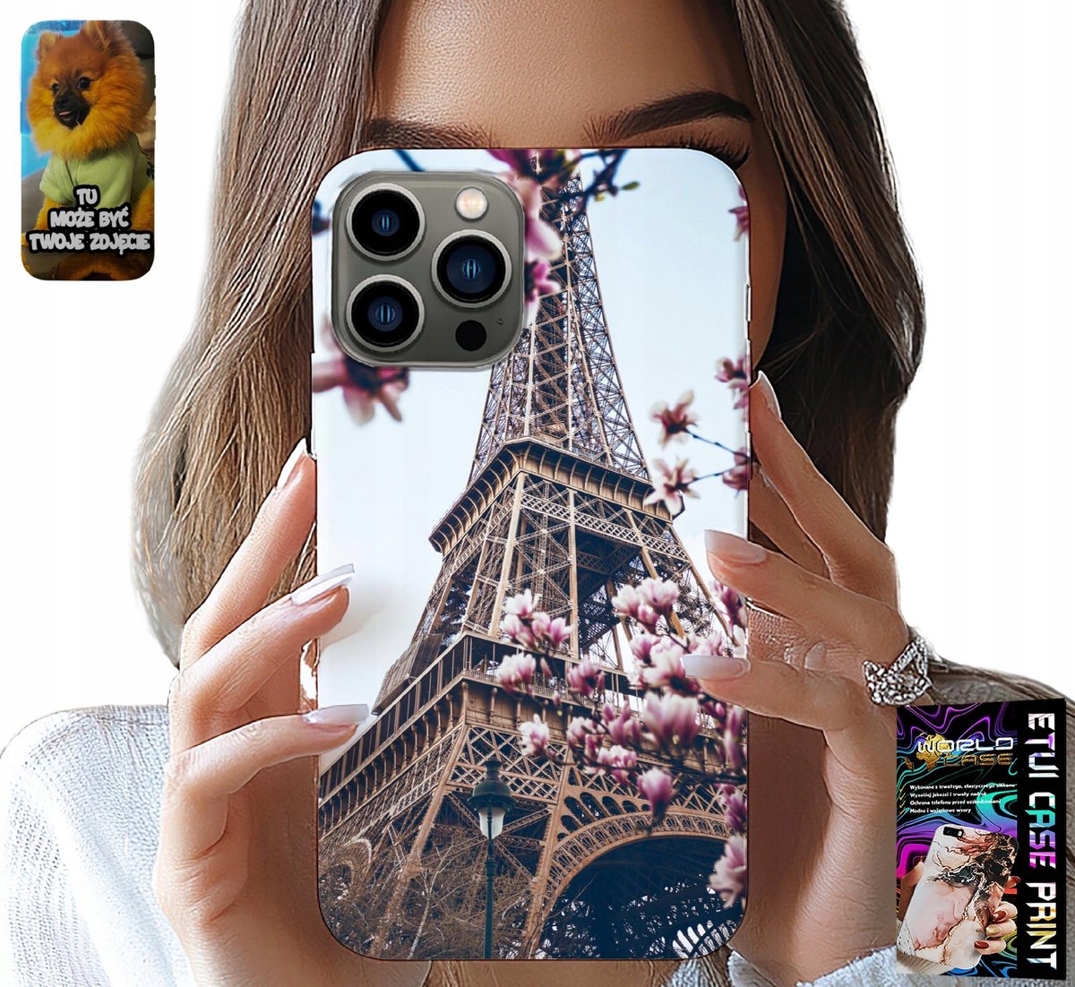 HOESJE VOOR IPHONE 13 PRO - PARIJS EIFFELTOREN MOOIE PLEKKEN ACHTERKANT