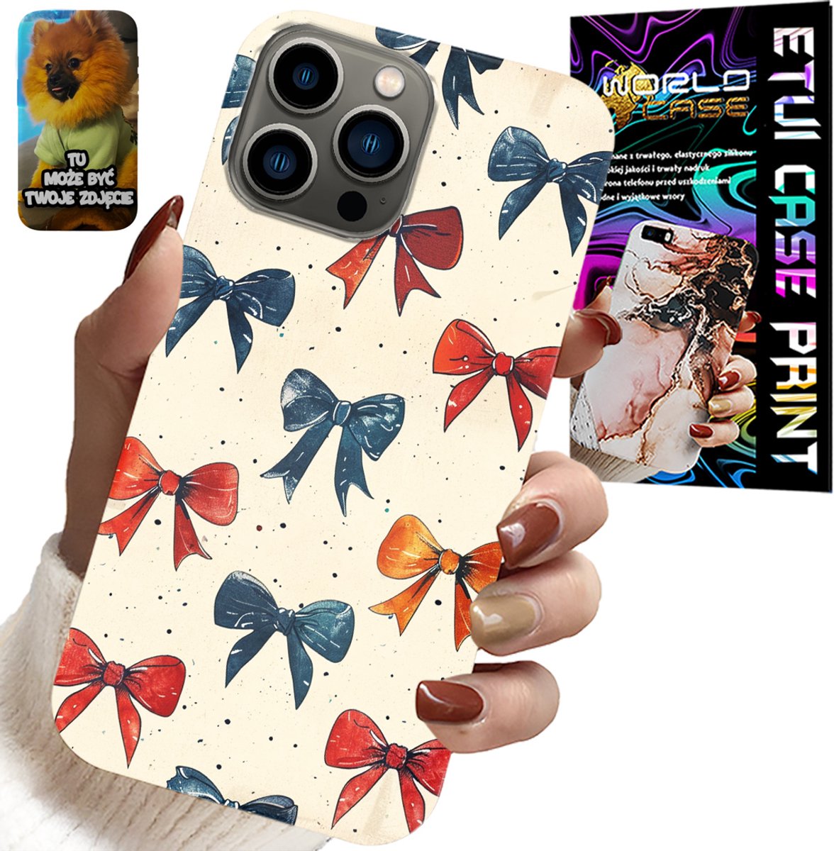iPhone 13 Pro hoesje - Kleurrijke linten, trendy patronen
