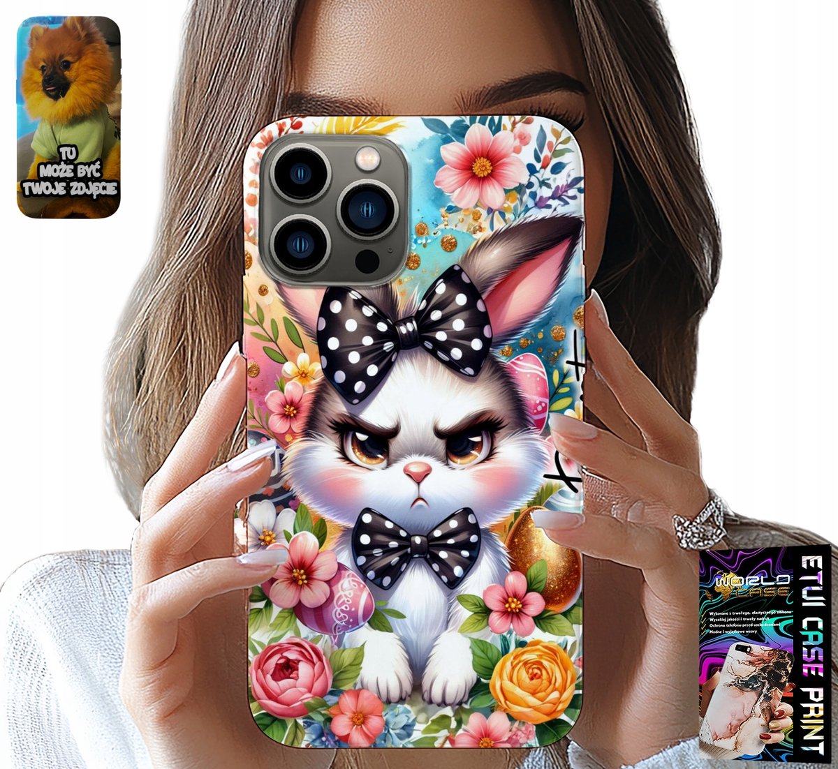 HOESJE VOOR IPHONE 13 PRO - PAASHAAS, HAAS, EIEREN + GLAS