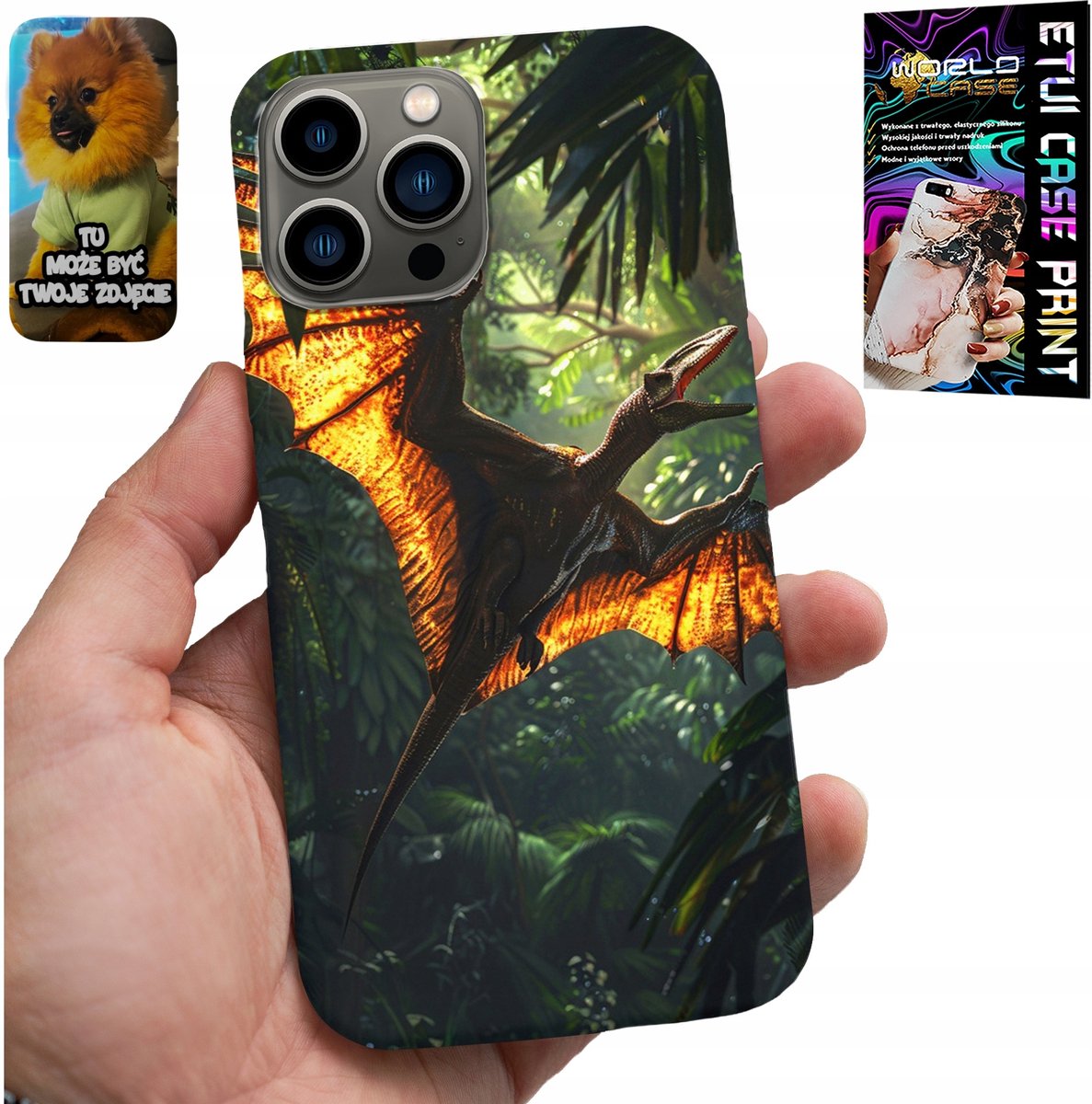 iPhone 13 Pro hoesje - Dino dinosaurus pterodactyl achterkant hoesje