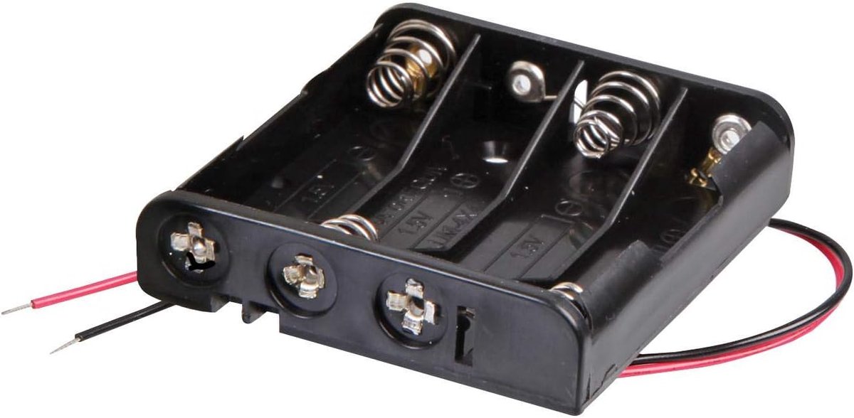 Batterijhouder AAA - Batterij Case - Elektronica Voeden - Bedraad Aansluiting - 4x Batterijen