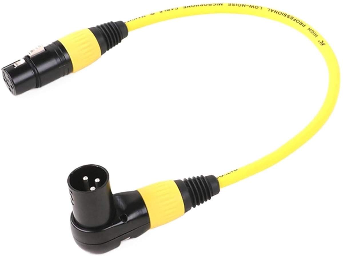 XLR Kabel - Microfoon Kabel - Audio Verbinding - Haakse Connector - 8 Meter - Geel