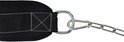 Zwarte diptrainingsriem met metalen ring en ketting.