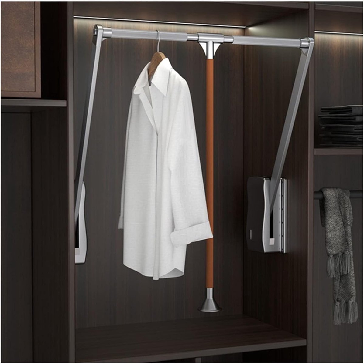 Uittrekbare Kledingstang - Verstelbare Kledingroede - Garderobe Organisatie - Hydraulisch Dempingssysteem - 51-121 cm - Champagne Goud