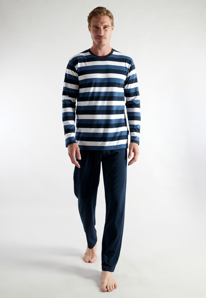 CECEBA Melbourne Heren Pyjama - ronde hals - Blauw