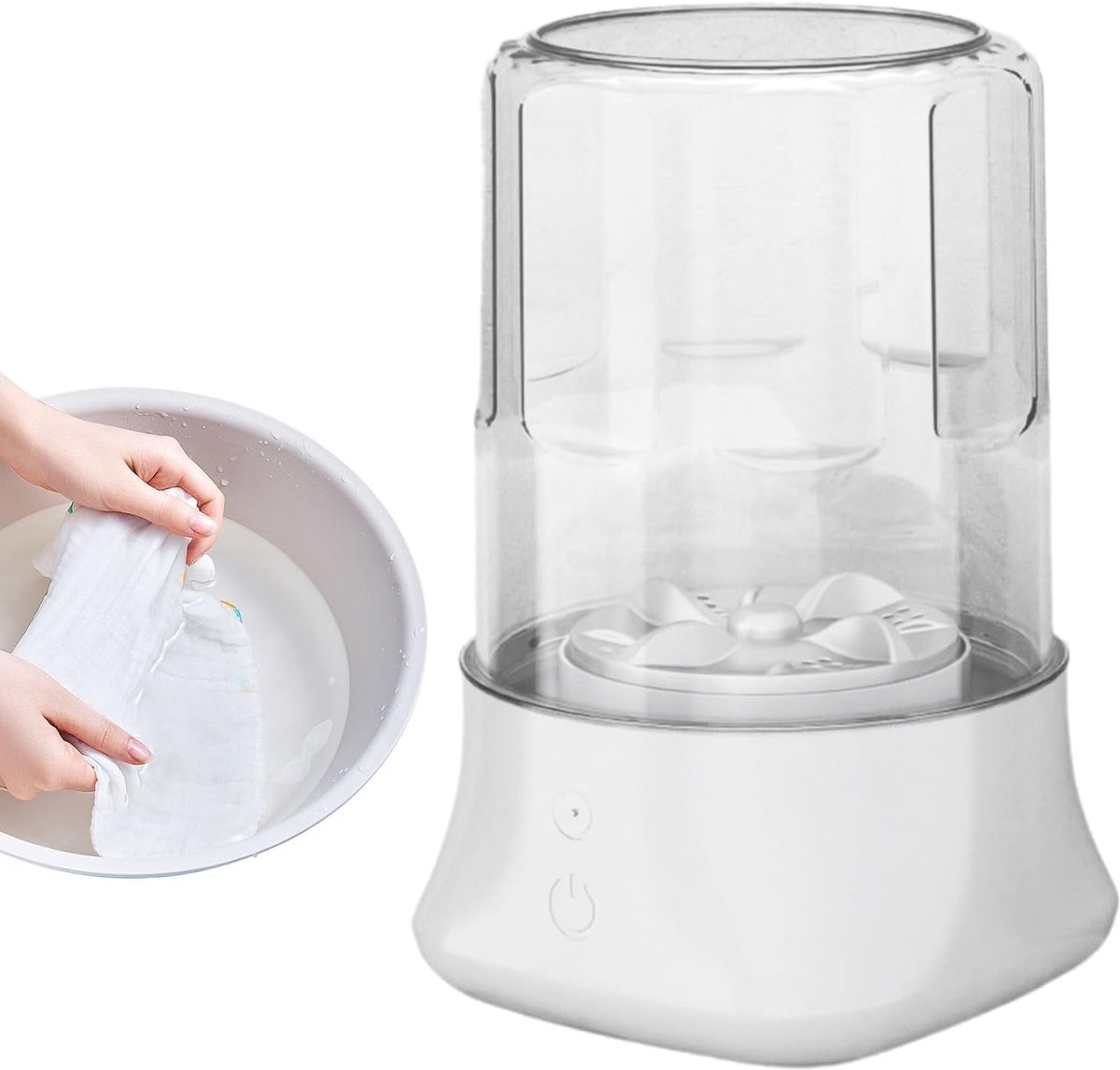 Draagbare Wasmachine - Kleine Wasmachine - Ondergoed Babykleding - Ingebouwde Batterij - 208 x 135 x 208 cm - Wit