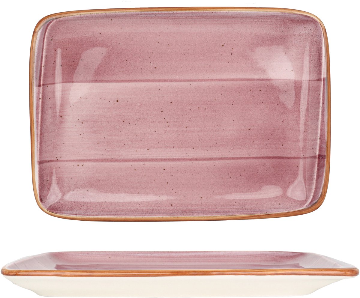 Bonna Serveerschaal - Aura Blackberry - Porselein - 23x16 cm - set van 2