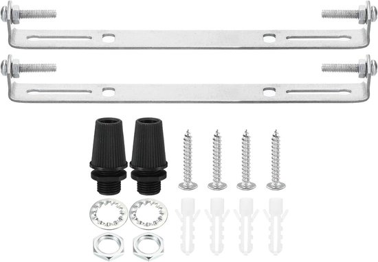 Plafondlamp Bevestigingsset 185 mm – Stevige Lamp Montagebeugel Gelegeerd Staal Zilver, Veilig & Roestvrij