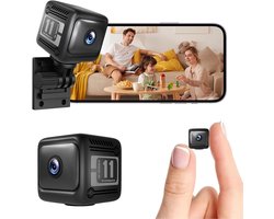 Draadloze Beveiligingscamera - Slimme Camera Binnen Buiten - Bewaking Huis Kantoor - 130 Graden Nachtzicht - Compact Ontwerp - Zwart