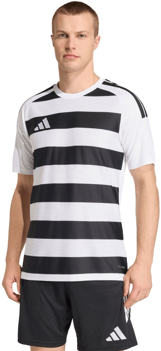 adidas T-shirt Heren Hooped 26 Jersey Zwart
