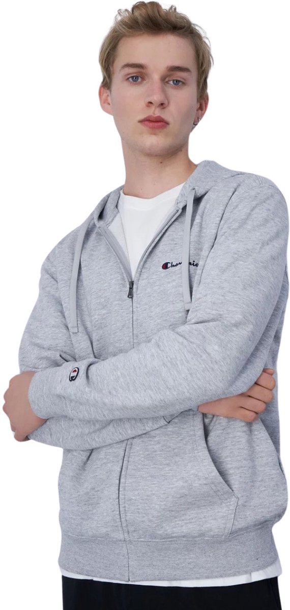 Champion Sweater Heren Full Zip Hoodie Grijs