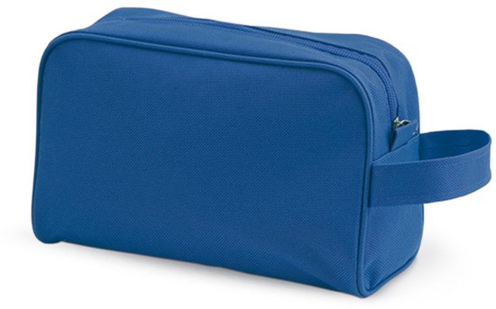 Toilettas blauw met handvat 21,5 cm voor kinderen - Reis toilettassen/etui - Handbagage