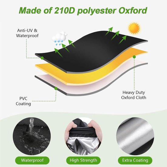 Grasmaaierhoes - Maaiaccessoires - grasmaaier hoes - afdekhoes grasmaaier - Universeel - Waterdicht - UV-werend - Zwart van Merkloos	 — afbeelding 4