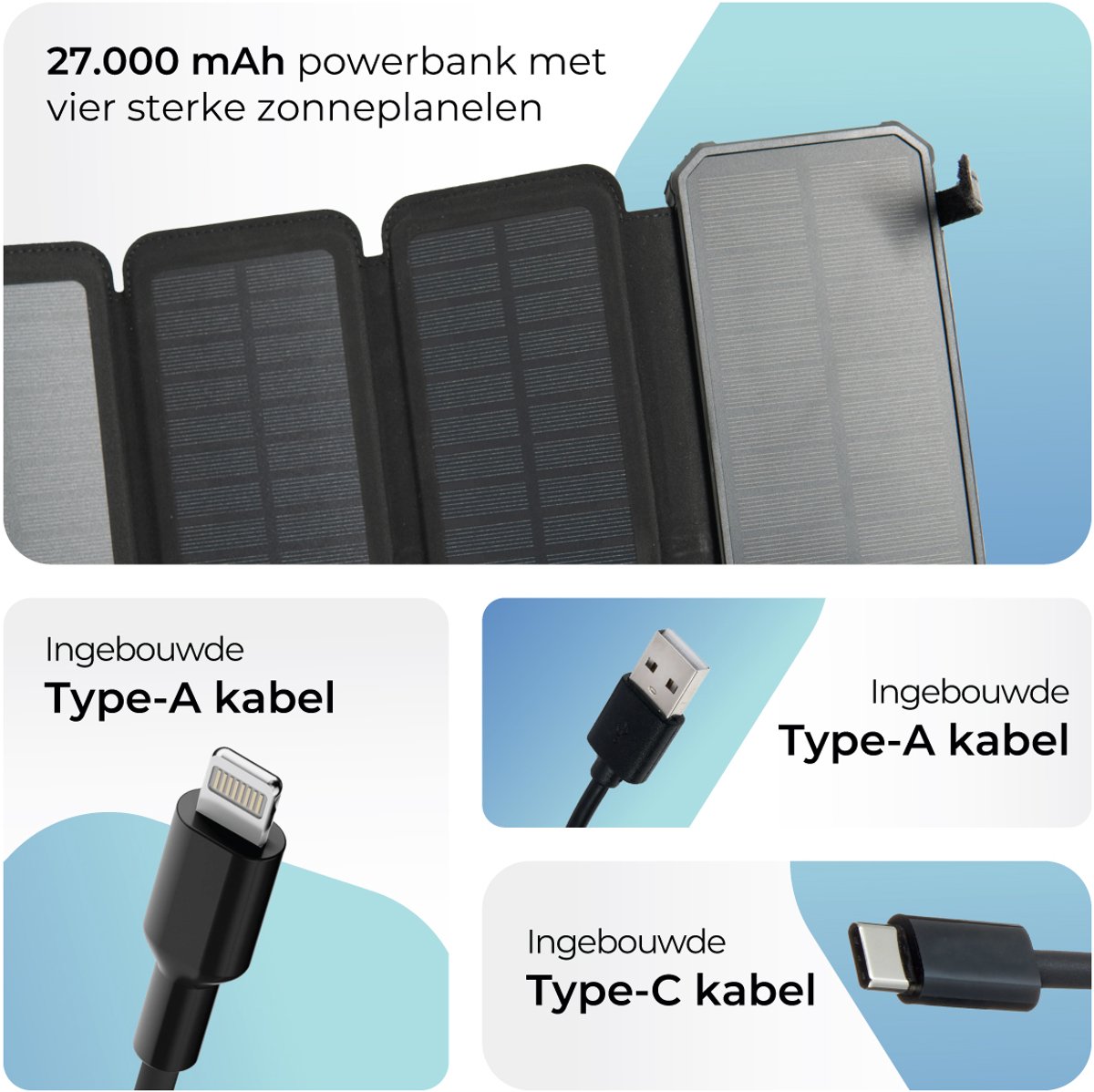 Waggle Toys Solar Powerbank 27.000 mAh met Draadloos Opladen - afbeelding 3