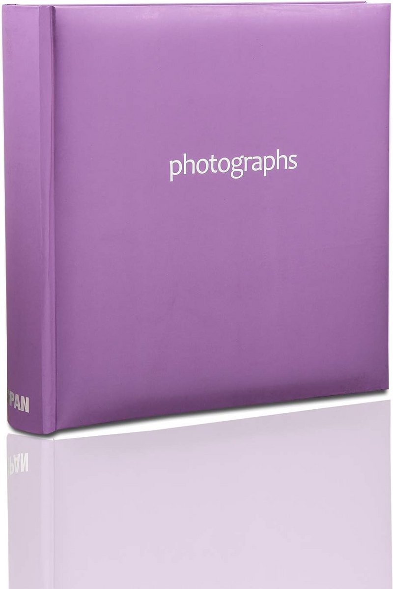 Fotoalbum Insteken 200 Foto's 10x15 cm met Memo Ruimte - Boekgebonden, Paars