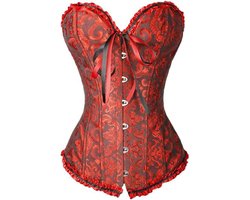 Strapless kanten bustier voor dames met bloemenbroderie en taillecincher
