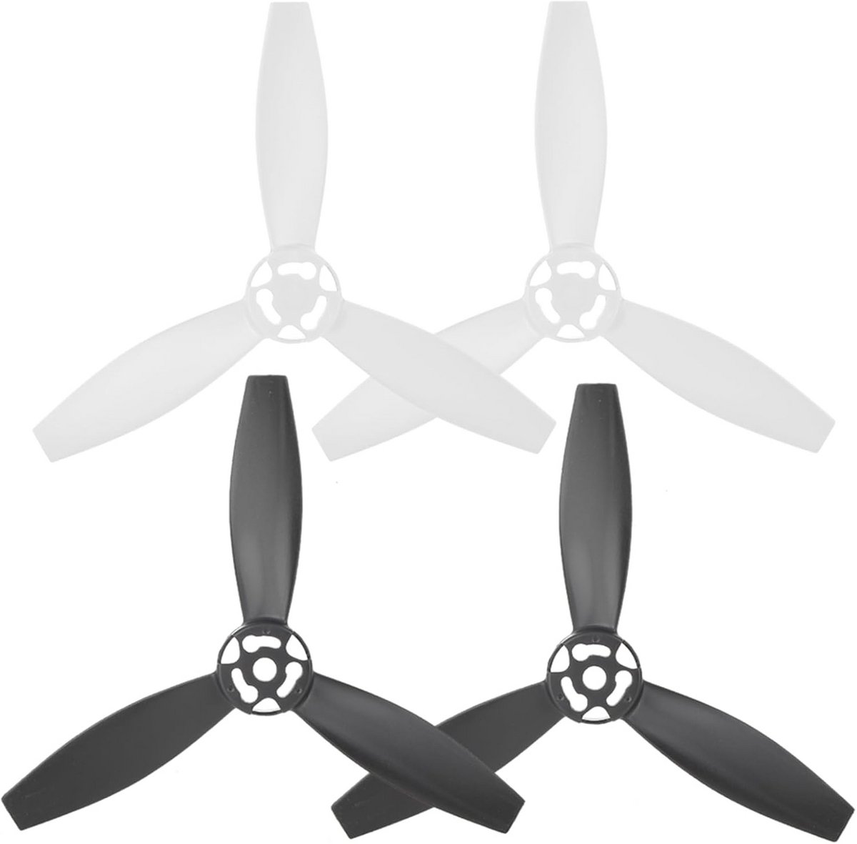 4 Stuks Drone Propellerbladen Upgrade Onderdelen voor RC Quadcopter (Zwart/Wit)