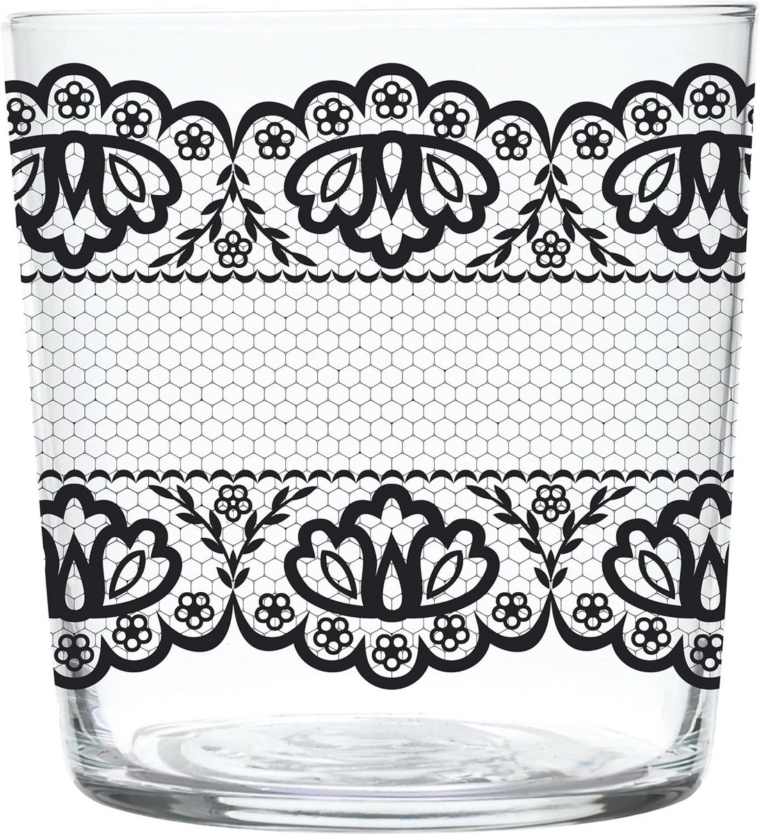 Set van 1 Waterglas met Uniek Puntpatroon - 37 cl - Hoge Kwaliteit Glaswerk