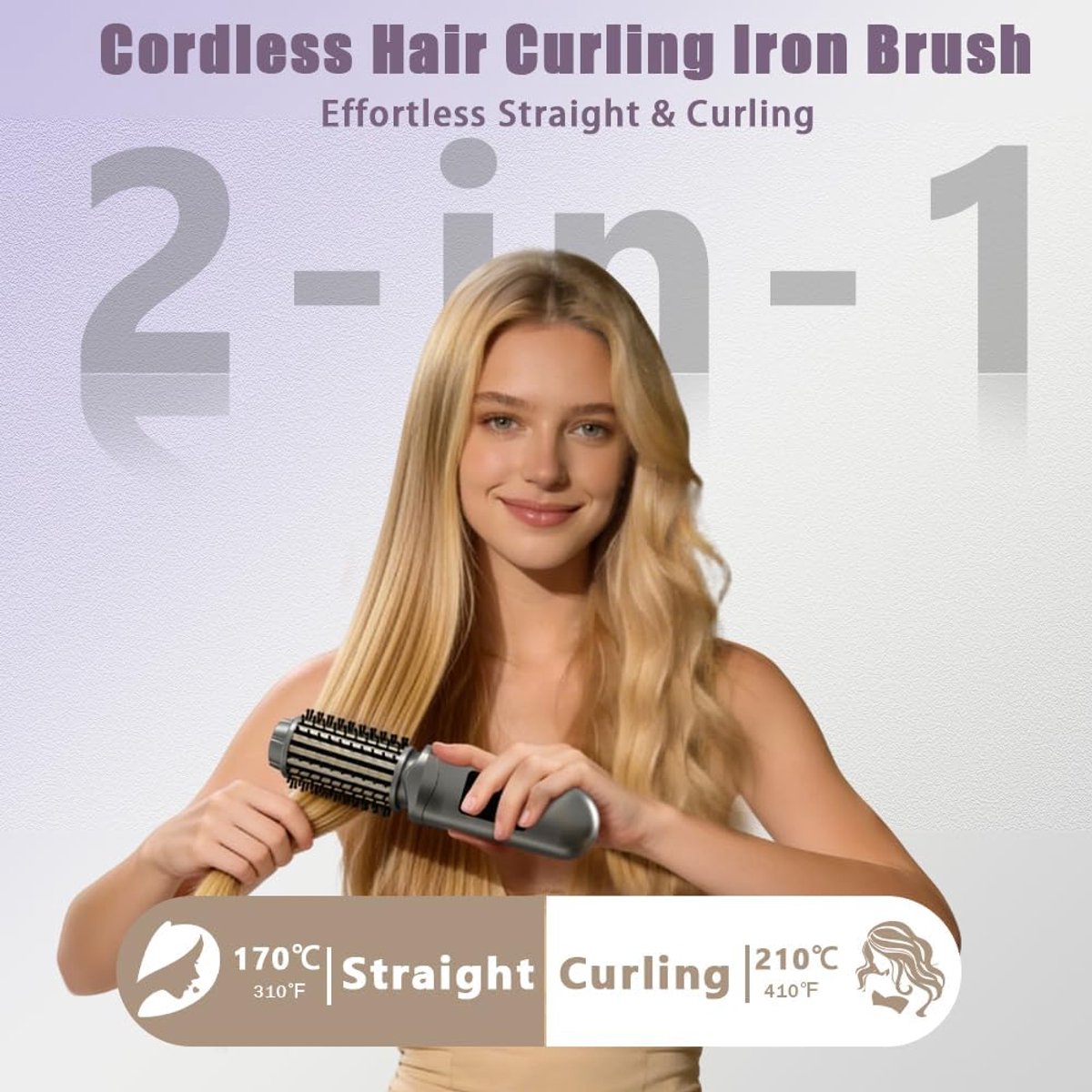 Zouma Draadloze 3-in-1 Stijltang en Krulborstel met LCD-display - afbeelding 3