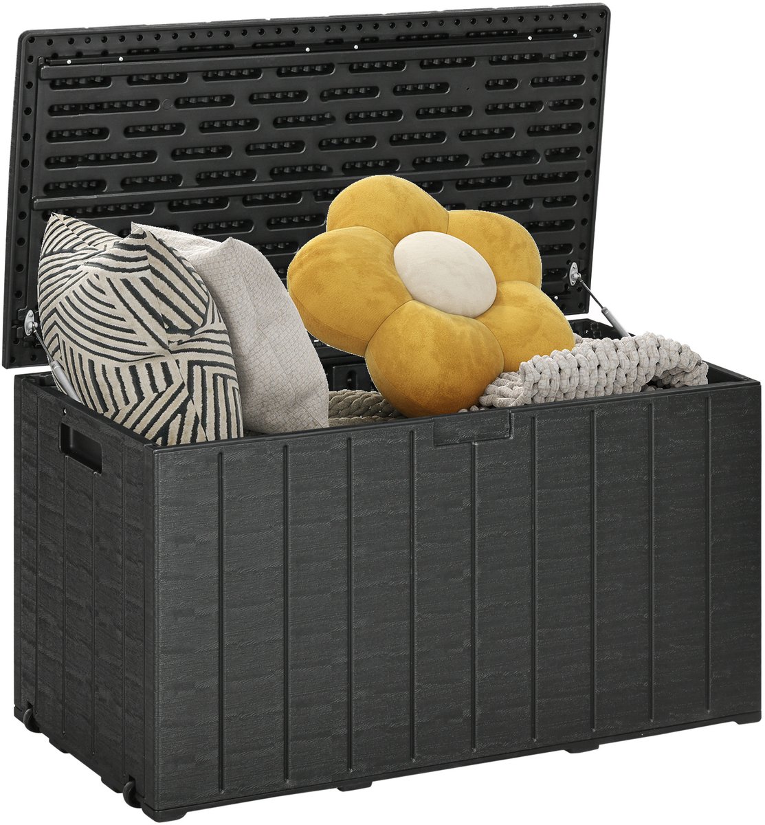 Outsunny Outdoor Storage Box-PE-122,4L x 62B x 64,5H cm-Zwart