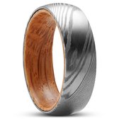 Fortis | 7 mm Ring van Damascusstaal en Hout