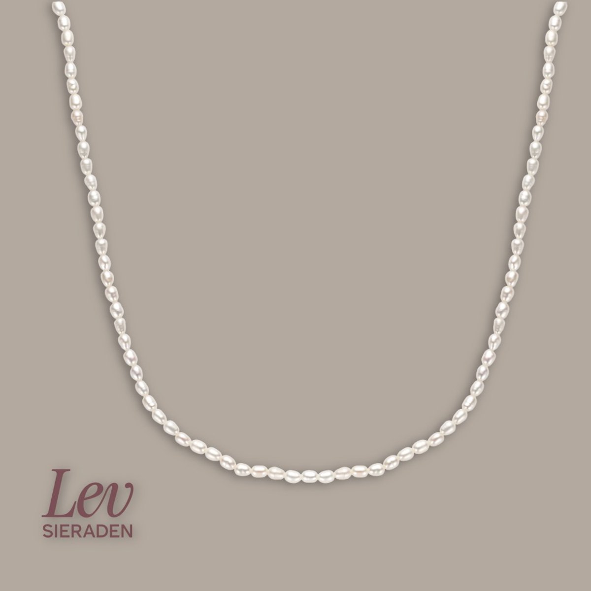 Lev Sieraden - Parel collier - 41 + 4 cm - Gerhodineerd 925 zilveren collier uitgevoerd met parels - Zoetwater parel ketting - Dames ketting