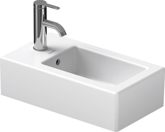 Wastafel Keramiek Rechthoekig Wit 25x45 cm met Overloop | bol