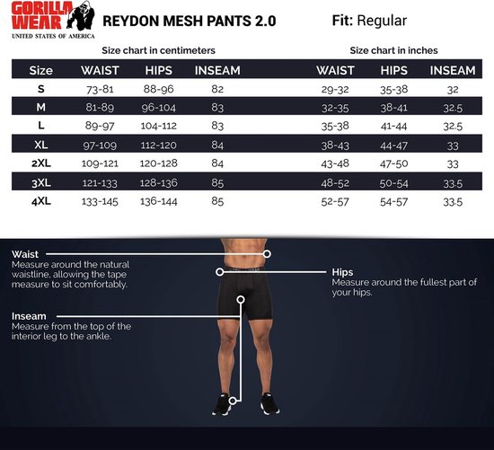 Gorilla Wear Reydon Mesh 2.0 - Trainingsbroek - Heren - S van Gorilla Wear — afbeelding 3