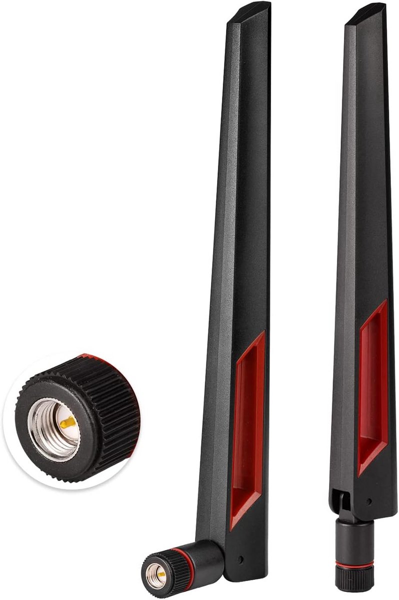 Dual Band WiFi Antenne 2,4 & 5 GHz met SMA-aansluiting voor Router en Desktop PC (2-pack)