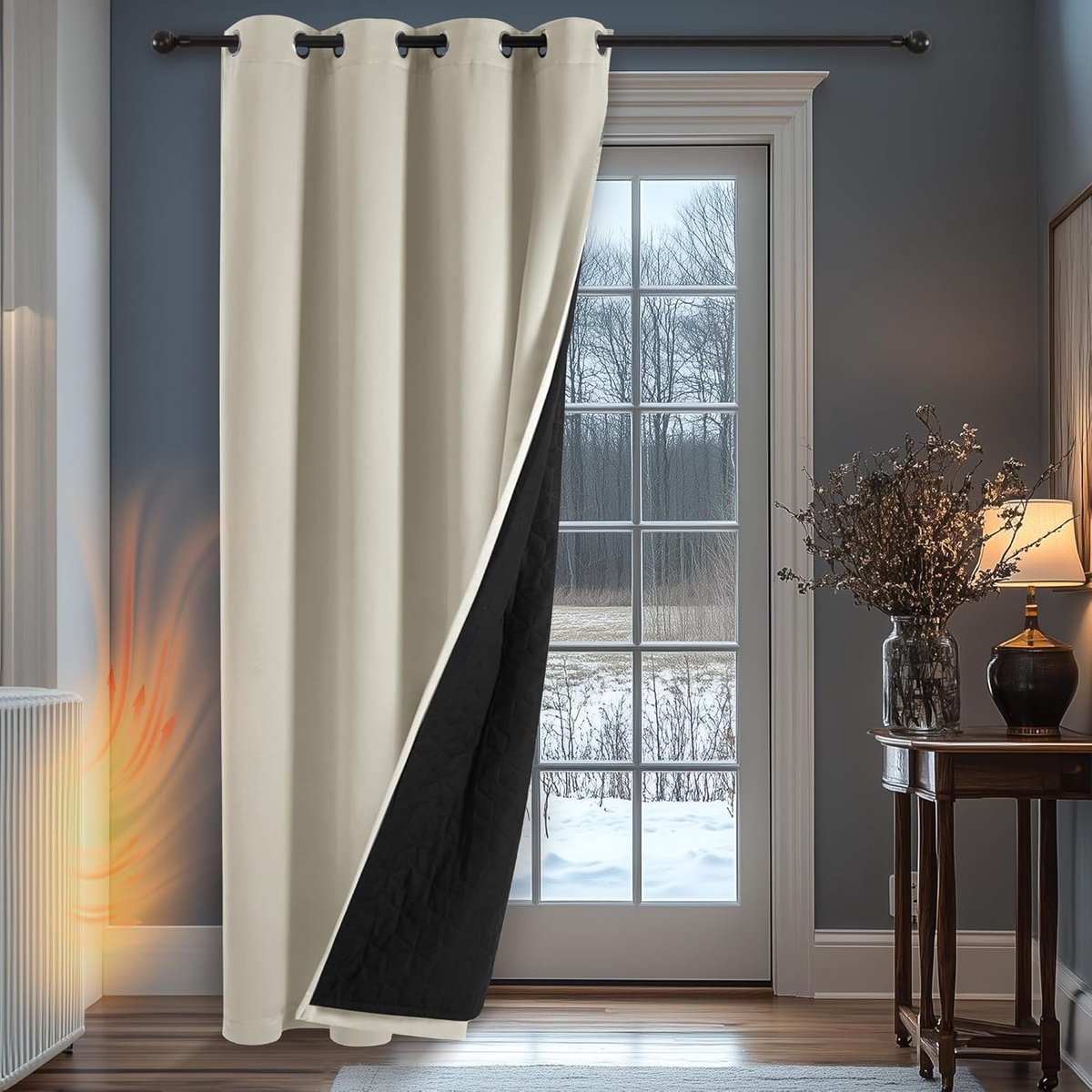 Famanu Verduisterende Gordijnen voor Woonkamer Slaapkamer Thermische Isolerende - 132×242 CM - Lichtbeige - 1 Paneel
