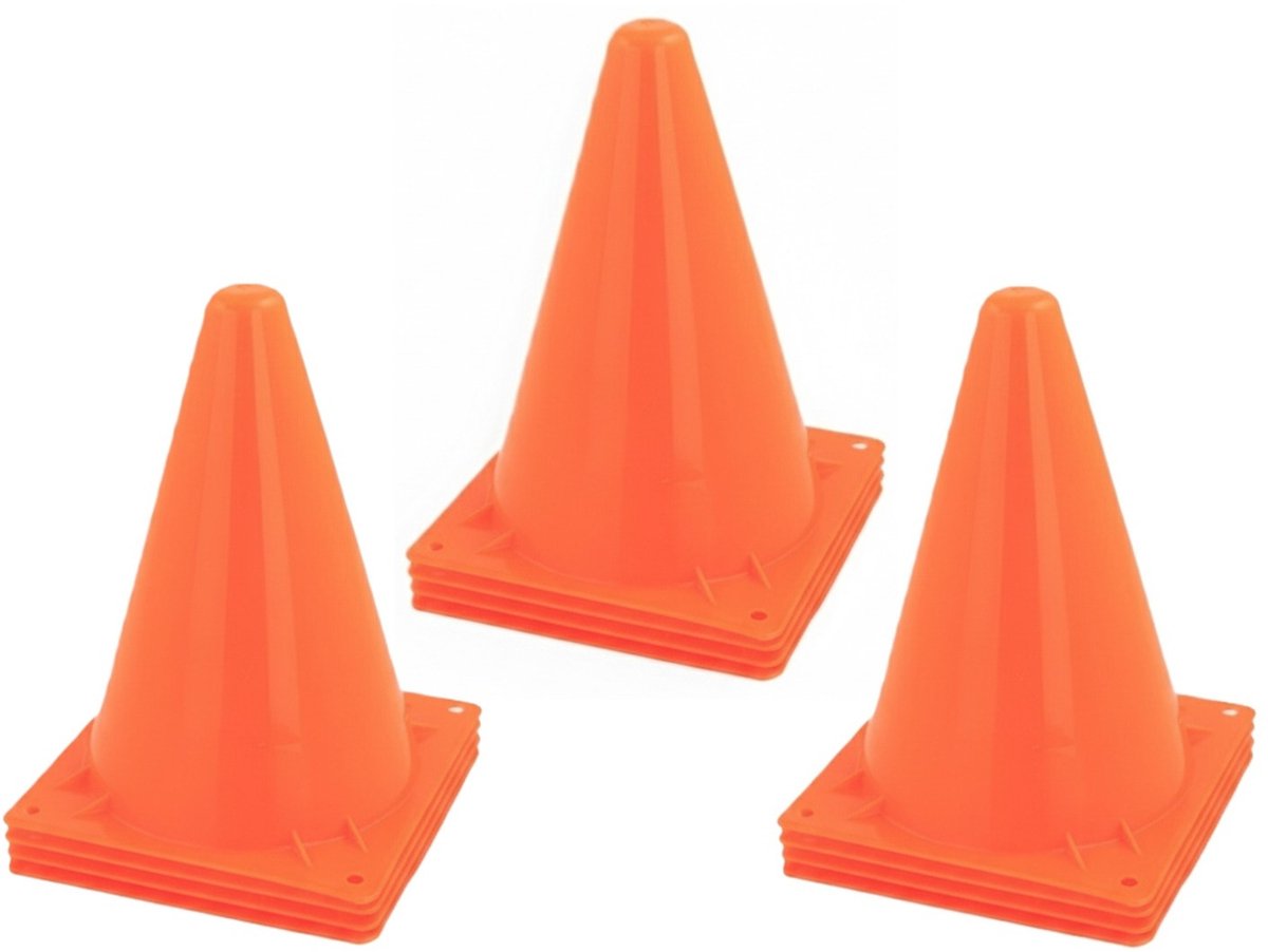 Jonotoys Sport/voetbal training pionnen - Set van 12x st - oranje - 20 cm - Sport - Veldsporten - Training pion/kegel/accessoire