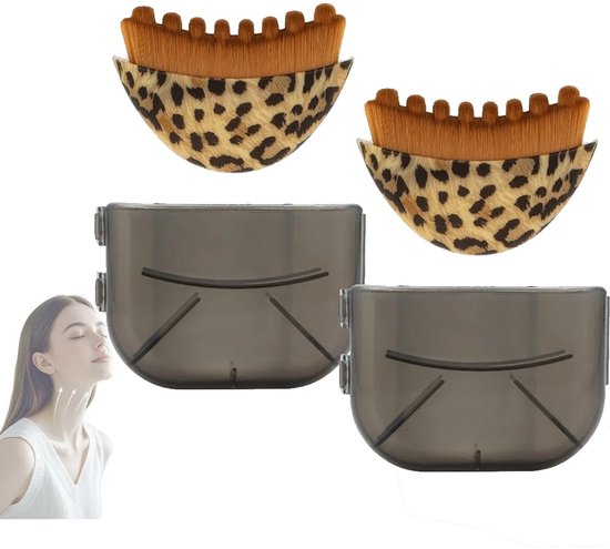 2 stuks Lymfatische Contour Gezichtsborstel - Droogborstel voor het gezicht - Lymfedrainageborstels - Drainagemassage - Kin- en kaaklijnmodellering - Ergonomisch ontworpen voor het gezicht