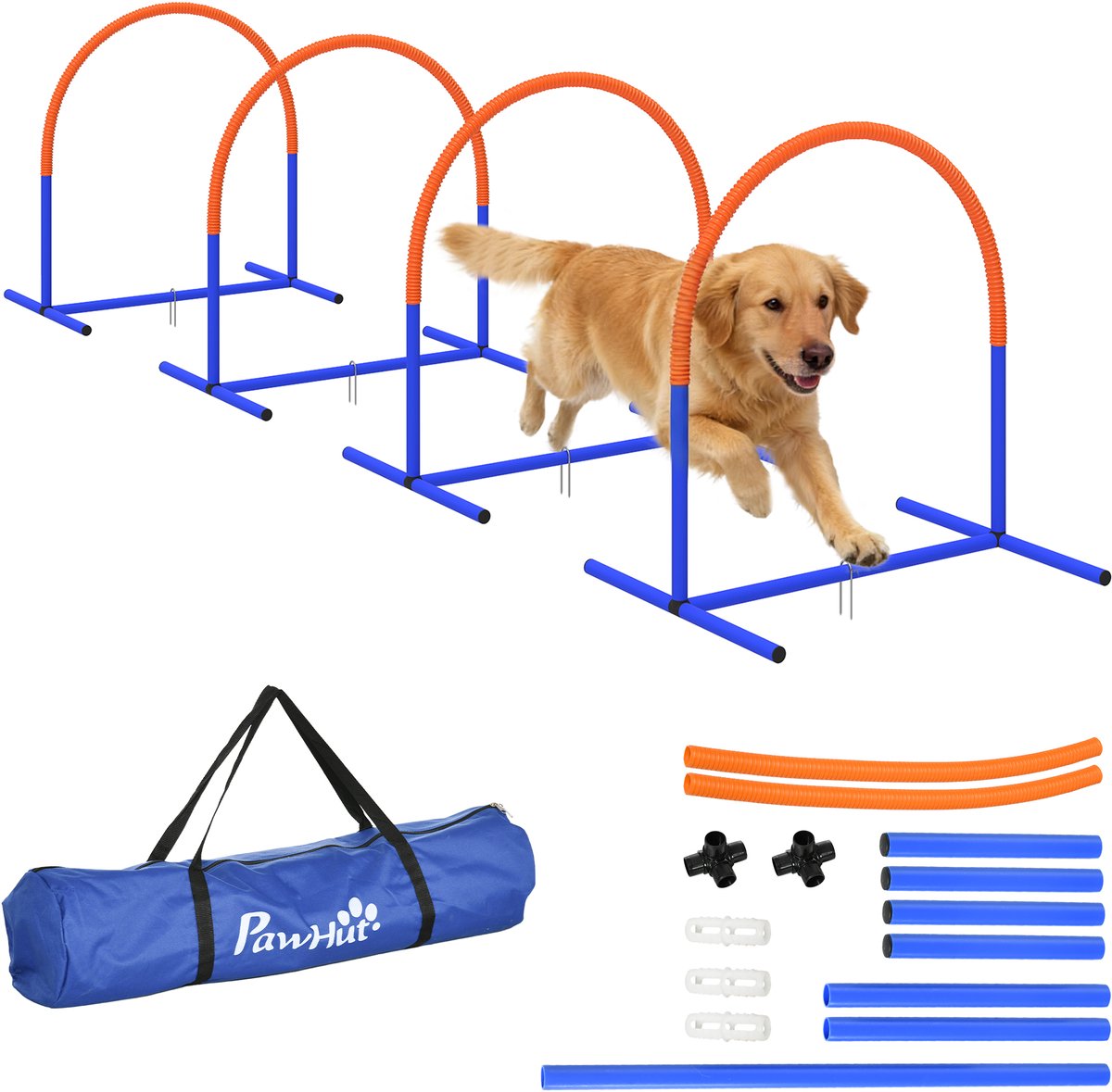 PawHut Hund Agility Set mit Tragetasche D07-037V00