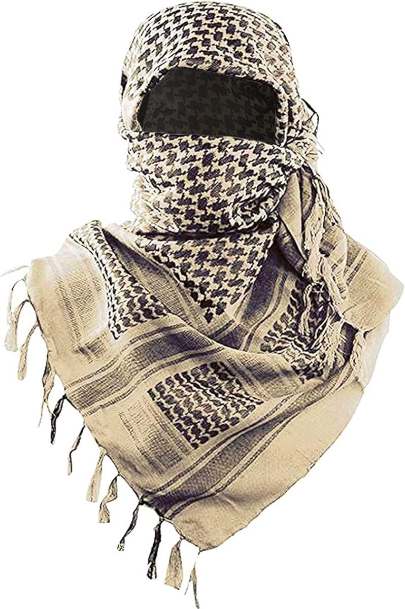 Arabische Shemagh Sjaal – Keffiyeh / Kafiya – Arafat PLO Stijl – Woestijn Sjaal – Unisex - tan