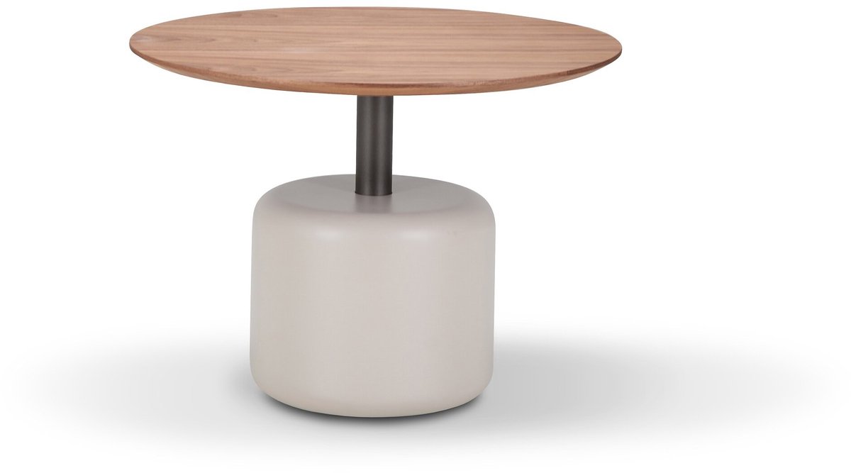 Icon Living - Salontafel Sarah 005 Rond 60x44 Walnoot Poot Off White