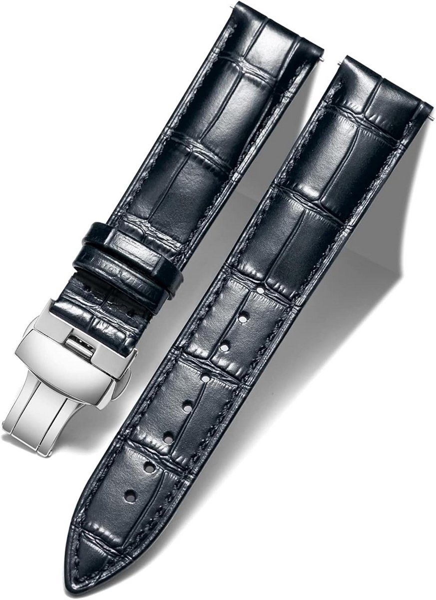 Leren Horlogeband Vervanging met Vlindersluiting voor Heren en Dames - Diverse Maten en Kleuren
