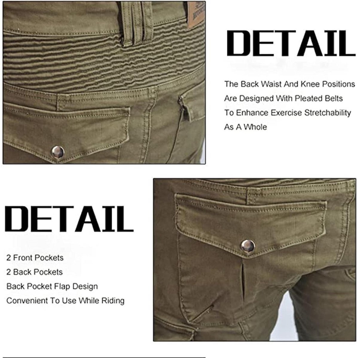 Kevlar Motorbroek Heren - Slijtvaste Motorjeans met Knie- en Heupbescherming – foto 2