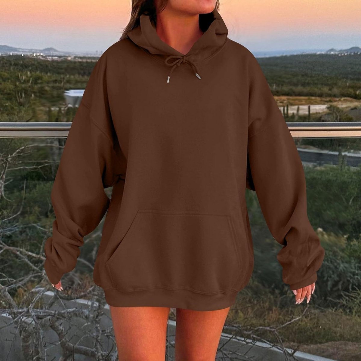 Oversized Dames Hoodie Pullover met Lange Mouwen en Zakken