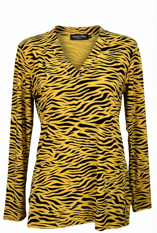 Angelle Milan - Travelkleding - 1691 Dames - Tijger Blouse - Ademend