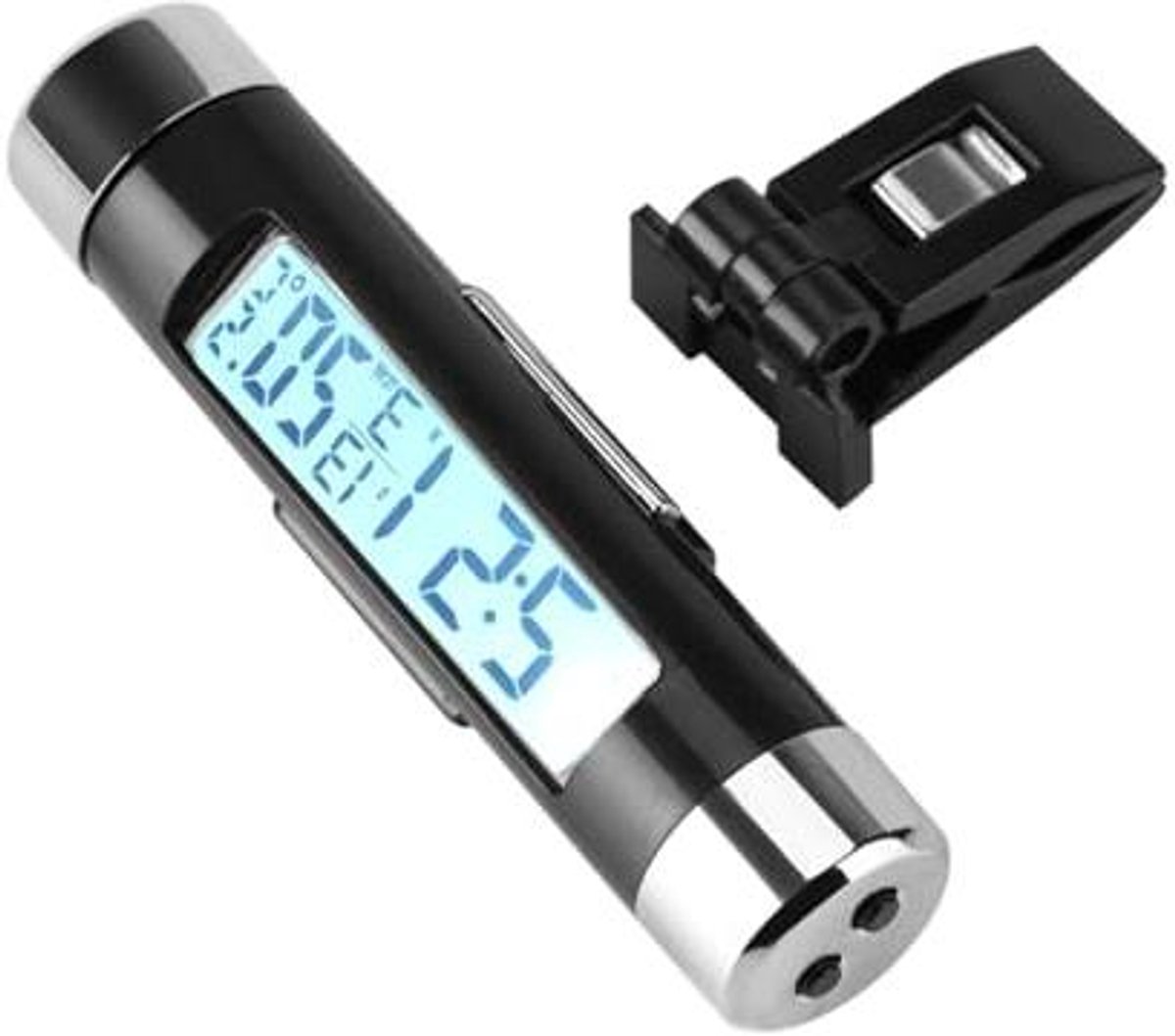 Auto LCD Klok met Thermometer en Blauw Backlight voor Voertuig Dashboard. Eenvoudige Elekt